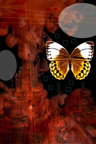 제목이 "Boston Butterfly"인 디지털 아트 Marc Bulyss로, 원작, 디지털 페인팅
