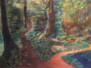 Painting titled "STRUCTURE FORESTIÈR…" by Jacques Tafforeau, Original Artwork, Watercolor