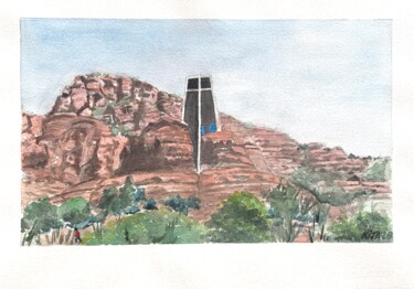 Painting titled "Holy cross chapel i…" by Kija, Original Artwork, Watercolor