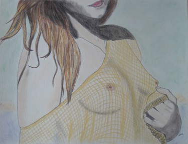 绘画 标题为“Le pull beige” 由Jean Philippe Dufau, 原创艺术品, 丙烯