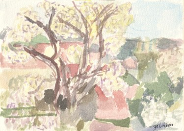 제목이 "A62 Palaiseau Arbre…"인 미술작품 Amos Zelikson로, 원작, 수채화