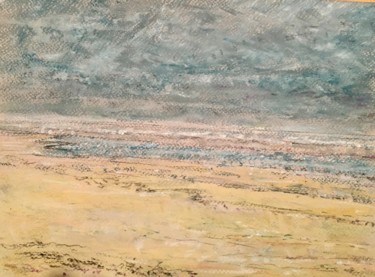 Plage de St Girons Landes en automne #artistsupportple Peinture intitulée "Plage de St Girons…" par Bobdiyann, Œuvre d'art originale, Pastel