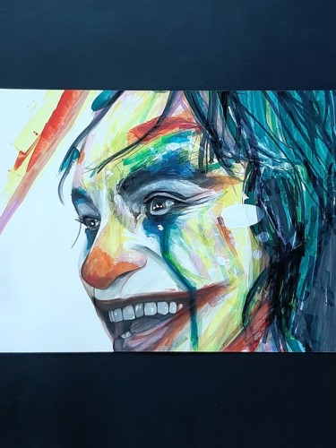 Painting titled "JOKER #artistsuppor…" by Fabien Ichouza, Original Artwork, Watercolor