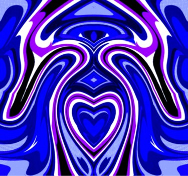 Digital Arts titled "Odalisque in blue" by Peter Jalesh, Original Artwork, Digital Painting