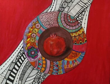 Painting titled "Гранат" by Tamar Kotchlashvili, Original Artwork, Acrylic