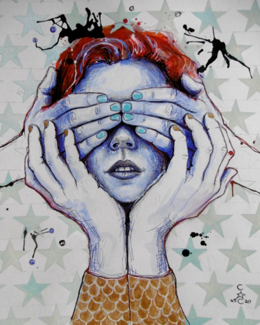 Dessin intitulée "XII" par Catherine Cornec, Œuvre d'art originale, Acrylique