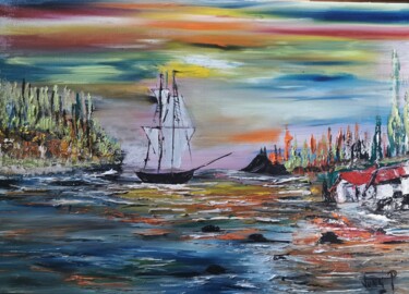 Peinture intitulée "In perdition" par Pascal Jung, Œuvre d'art originale, Huile