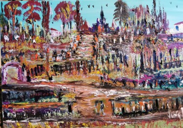 Peinture intitulée "Le chemin de la vie…" par Pascal Jung, Œuvre d'art originale, Huile