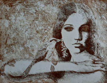 Déméter Gravures & estampes intitulée "Déméter" par Isabelle Desaulty, Œuvre d'art originale, Eau-forte