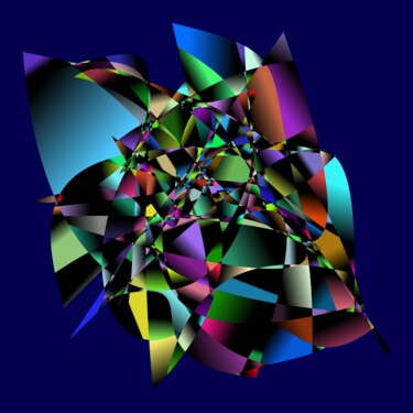 Digital Arts titled "Blue Fish - #1442" by Jeb Gaither, Original Artwork, 2D Digital Work
