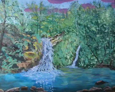 Painting titled "Saut de Gouloux en…" by Pascale Coutoux, Original Artwork, Acrylic