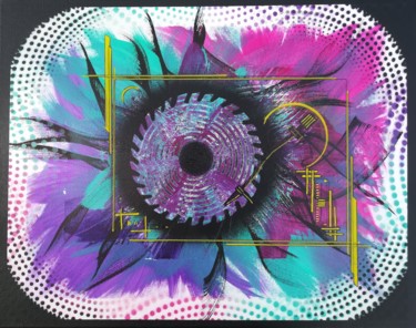 Peinture intitulée "TURN TABLE" par Trä  Abstract Painting, Œuvre d'art originale, Acrylique