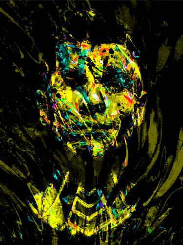 Digital Arts titled "Cybernetic Reploid" by Barry Farley Visual Arts, Original Artwork, Digital Painting Mounted on Other ri…