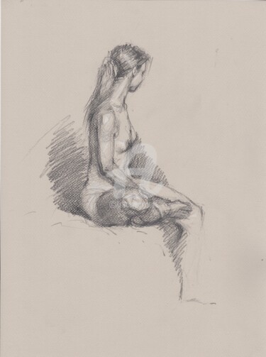 Nude Julia Drawing titled "Nude Julia" by Samira Yanushkova, Original Artwork, Pencil