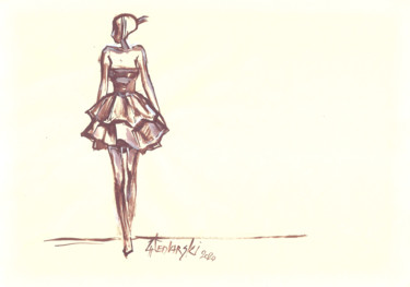 Dessin intitulée "Portrait d'une Robe…" par Jivko Sedlarski, Œuvre d'art originale, Acrylique