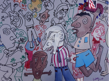 图画 标题为“yabba dabba doodle” 由Helene, 原创艺术品, 标记