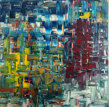 Painting titled "Jour de pluie  #024" by Philippe Combis (PhilIppe CBS), Original Artwork, Acrylic