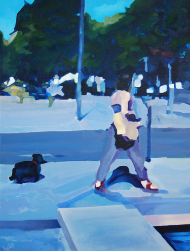 Peinture intitulée "Balade urbaine" par Pierre Wuillaume, Œuvre d'art originale, Huile Monté sur Châssis en bois