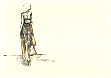 Dessin intitulée "Portrait d'une Robe…" par Jivko Sedlarski, Œuvre d'art originale, Acrylique
