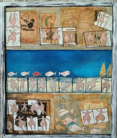Malerei mit dem Titel "Triptyque" von Cathy, Original-Kunstwerk, Acryl