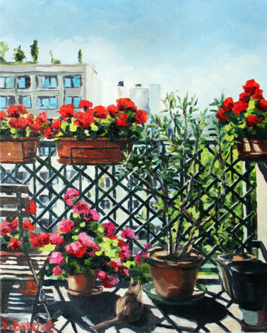 Peinture intitulée "Fenêtre ouverte sur…" par Pascal Brachet, Œuvre d'art originale, Huile