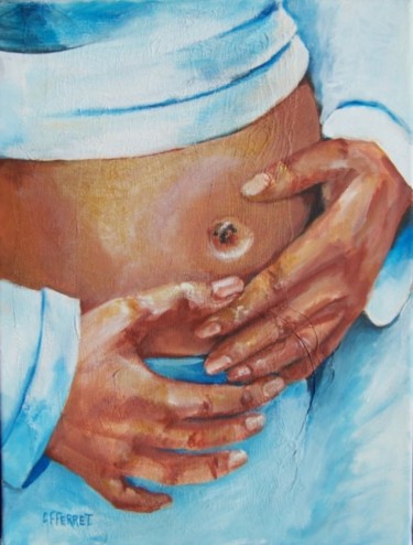Peinture intitulée "- attendu, déjà aim…" par Anne-Frédérique Ferret, Œuvre d'art originale, Huile