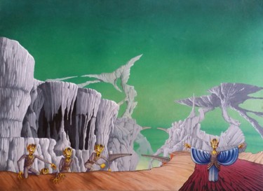 "BROKEN BRIDGES" başlıklı Tablo Arthur Benjamins tarafından, Orijinal sanat, Akrilik