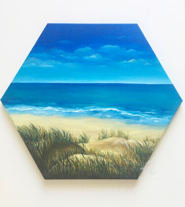Peinture intitulée "Walk on a coast - s…" par Violetta Golden, Œuvre d'art originale, Huile