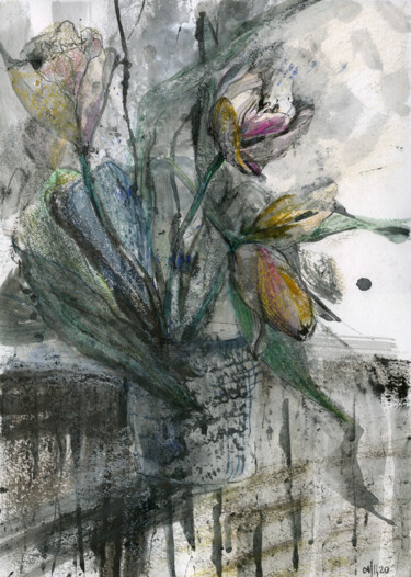 These are our flowers (tulips) - original artwork 绘画 标题为“These are our flowe…” 由Maria Shedrina, 原创艺术品, 墨