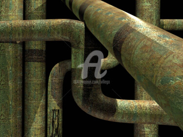 Digital Arts titled "TUYAU 3" by Mahmoud Lahbib, Original Artwork, 3D Modeling