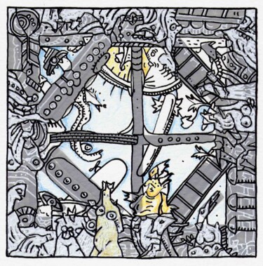 Peinture intitulée "Les avions qui pass…" par Jean-Bernard Fenouillas, Œuvre d'art originale, Acrylique