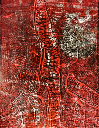 Gravures & estampes intitulée "Confinement 31bis" par Philippe Casaubon, Œuvre d'art originale, Monotype
