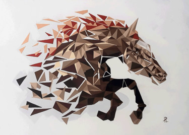 绘画 标题为“Horse d'Urichen” 由Lucile Plancke Delassus, 原创艺术品, 丙烯 安装在木质担架架上