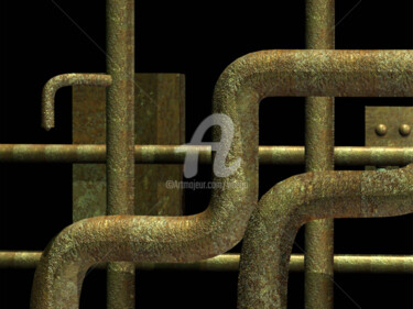 Digital Arts titled "TUYAU 6" by Mahmoud Lahbib, Original Artwork, 3D Modeling