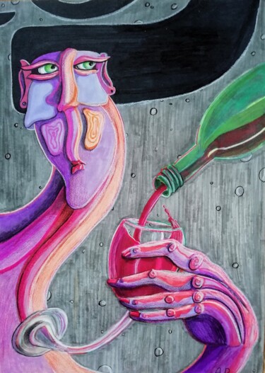 图画 标题为“Red dry.” 由Anna Reshetnikova, 原创艺术品, 标记