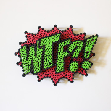 Scultura intitolato "Mini Wtf?!" da Alessandro Padovan, Opera d'arte originale, Metalli