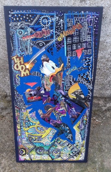 Collages intitulée "whaoom!" par Girerd Christophe, Œuvre d'art originale, Collages