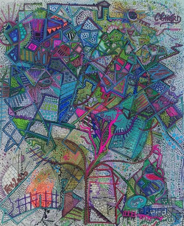 Peinture intitulée "Printemps" par Girerd Christophe, Œuvre d'art originale, Acrylique