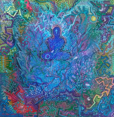 Peinture intitulée "meditation" par Girerd Christophe, Œuvre d'art originale, Acrylique