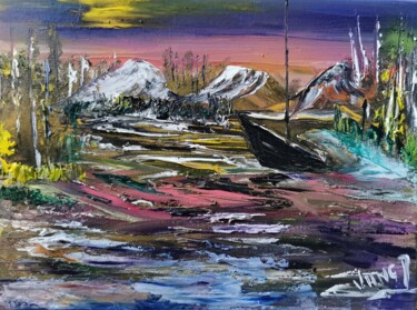 Peinture intitulée "Crique perdue" par Pascal Jung, Œuvre d'art originale, Huile
