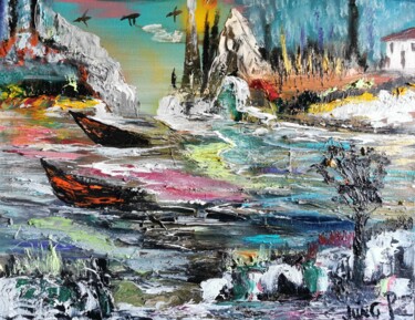 Peinture intitulée "Ponte Masabre" par Pascal Jung, Œuvre d'art originale, Huile