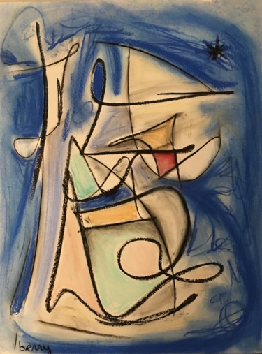 Peinture intitulée "Déjeuner sur l herbe" par Serge Berry, Œuvre d'art originale, Pastel