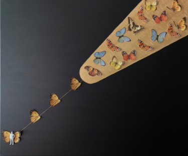 Collages intitulée "Métamorphose" par Wilcox, Œuvre d'art originale, Collages Monté sur Châssis en bois