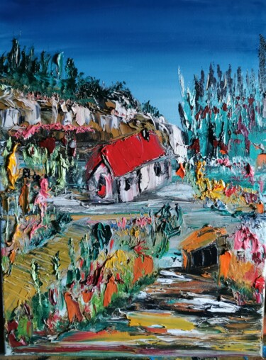 Peinture intitulée "Proche de St Remy" par Pascal Jung, Œuvre d'art originale, Huile