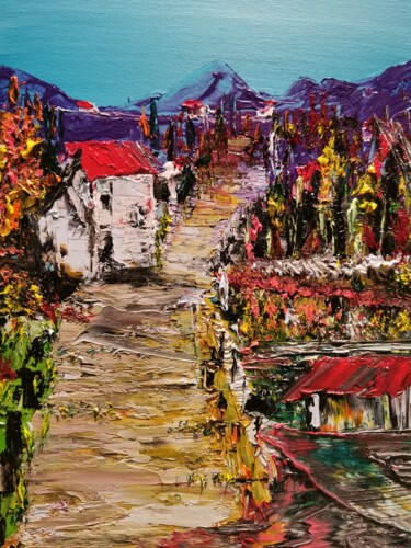 Peinture intitulée "Le chemin des escar…" par Pascal Jung, Œuvre d'art originale, Huile