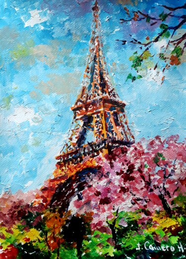 Peinture intitulée "Paris. Acrilico sob…" par Jose Camero Hernandez, Œuvre d'art originale, Acrylique