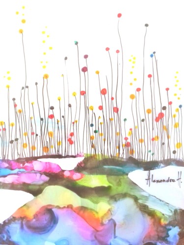 Peinture intitulée "Efflorescence océane" par Alexandre H., Œuvre d'art originale, Acrylique