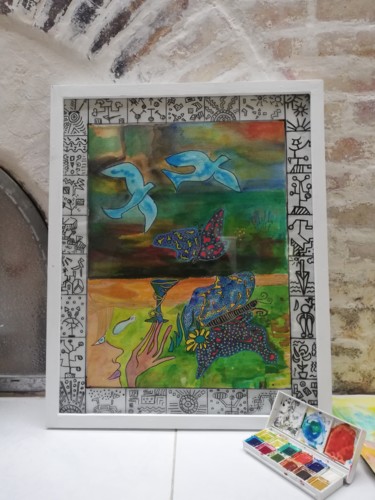 Peinture intitulée "Water'Marcq" par Patrick Dupont, Œuvre d'art originale, Aquarelle