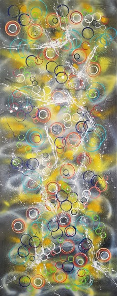 Peinture intitulée "N° 183 - Oxygène" par Isa-L, Œuvre d'art originale, Acrylique Monté sur Châssis en bois