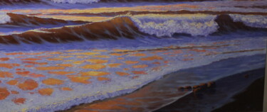 Peinture intitulée "seascape sunset ora…" par Kyrylo Bondarenko, Œuvre d'art originale, Acrylique
